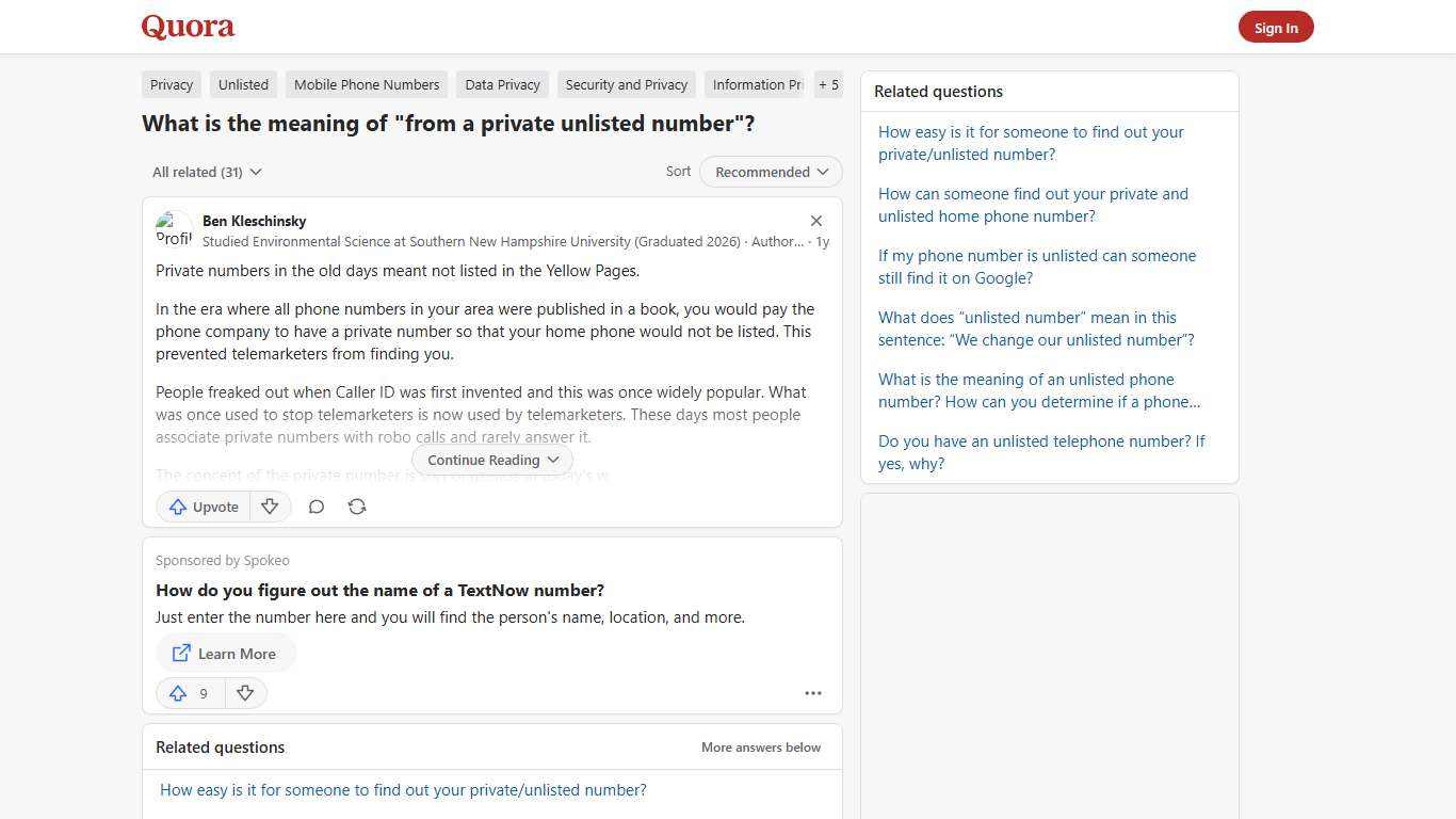 What is the meaning of 'from a private unlisted number'? - Quora